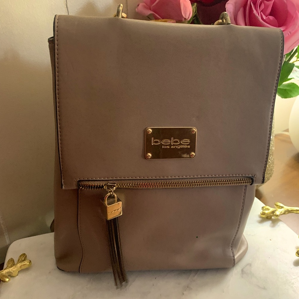 BEBE purse bag pack tan